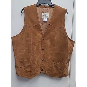 Cripple‎ Creek Vest Men's XL Suede Leather Western Button Cowboy Lined Pockets